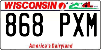WI license plate 868PXM