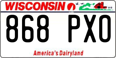 WI license plate 868PXO