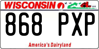 WI license plate 868PXP