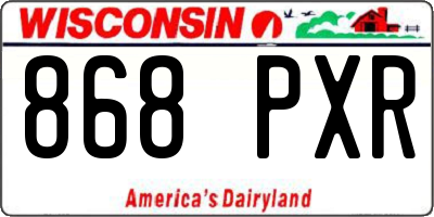 WI license plate 868PXR