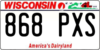 WI license plate 868PXS
