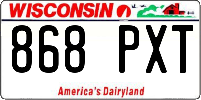 WI license plate 868PXT