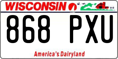 WI license plate 868PXU