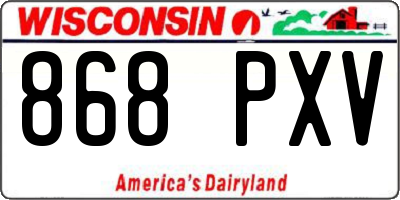 WI license plate 868PXV