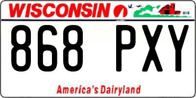 WI license plate 868PXY