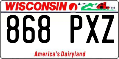 WI license plate 868PXZ