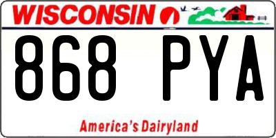 WI license plate 868PYA