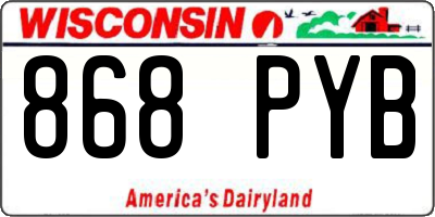 WI license plate 868PYB