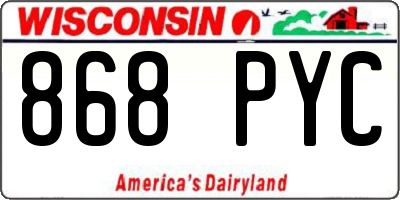 WI license plate 868PYC