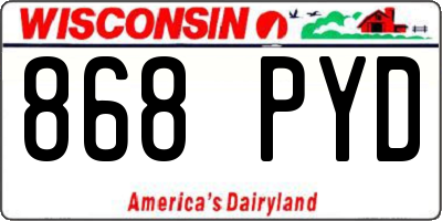 WI license plate 868PYD