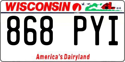 WI license plate 868PYI
