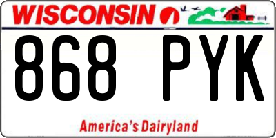 WI license plate 868PYK