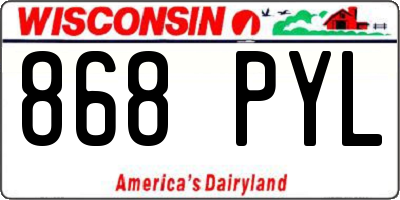 WI license plate 868PYL