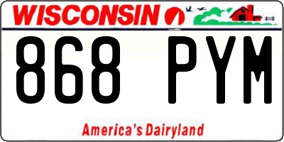 WI license plate 868PYM
