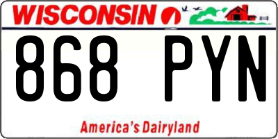 WI license plate 868PYN