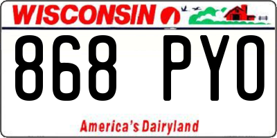 WI license plate 868PYO