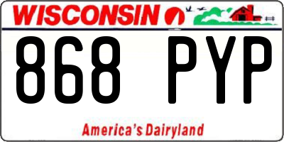 WI license plate 868PYP