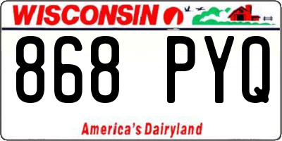 WI license plate 868PYQ