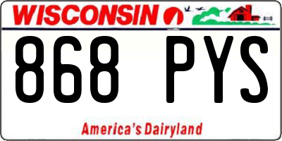 WI license plate 868PYS