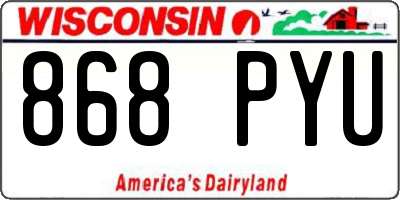 WI license plate 868PYU