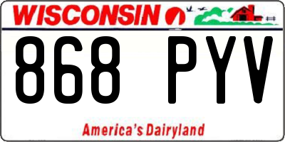 WI license plate 868PYV