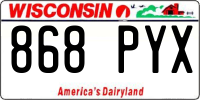 WI license plate 868PYX