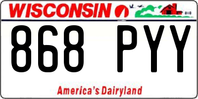 WI license plate 868PYY
