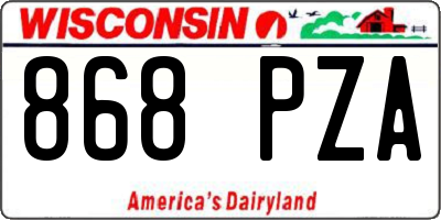 WI license plate 868PZA