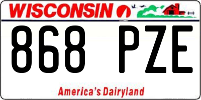 WI license plate 868PZE