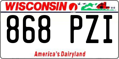 WI license plate 868PZI