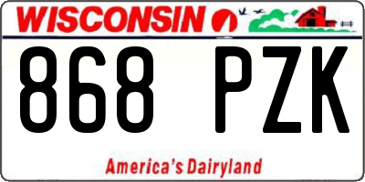 WI license plate 868PZK