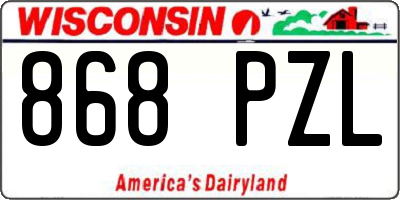 WI license plate 868PZL