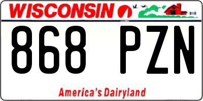 WI license plate 868PZN