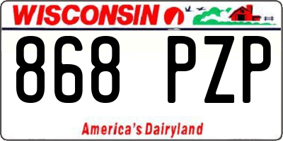 WI license plate 868PZP