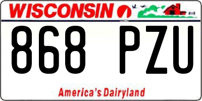 WI license plate 868PZU