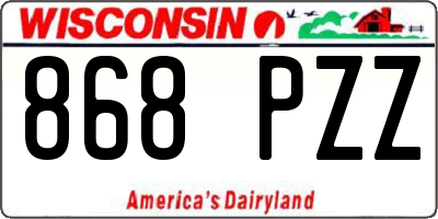 WI license plate 868PZZ