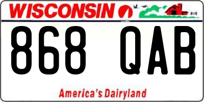 WI license plate 868QAB