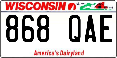 WI license plate 868QAE