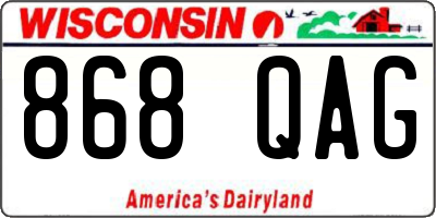 WI license plate 868QAG
