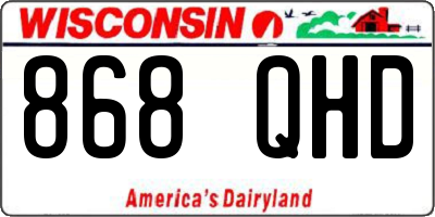 WI license plate 868QHD