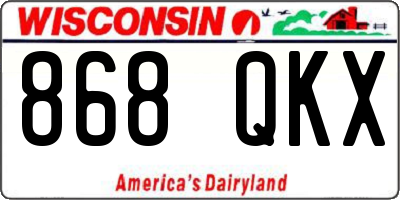 WI license plate 868QKX