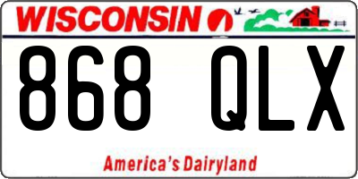 WI license plate 868QLX