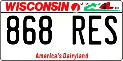 WI license plate 868RES