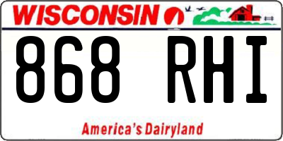 WI license plate 868RHI