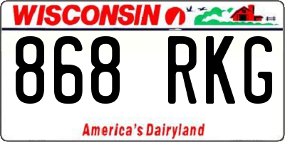 WI license plate 868RKG