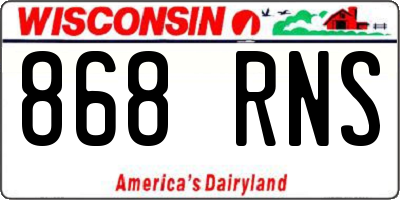 WI license plate 868RNS