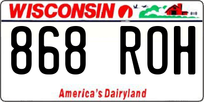 WI license plate 868ROH