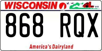WI license plate 868RQX