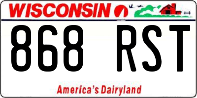 WI license plate 868RST