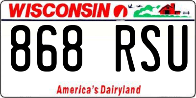 WI license plate 868RSU